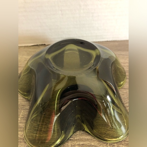 Vtg Franciscan Smokey Glass Flower Shape Bowl - Picture 5 of 10